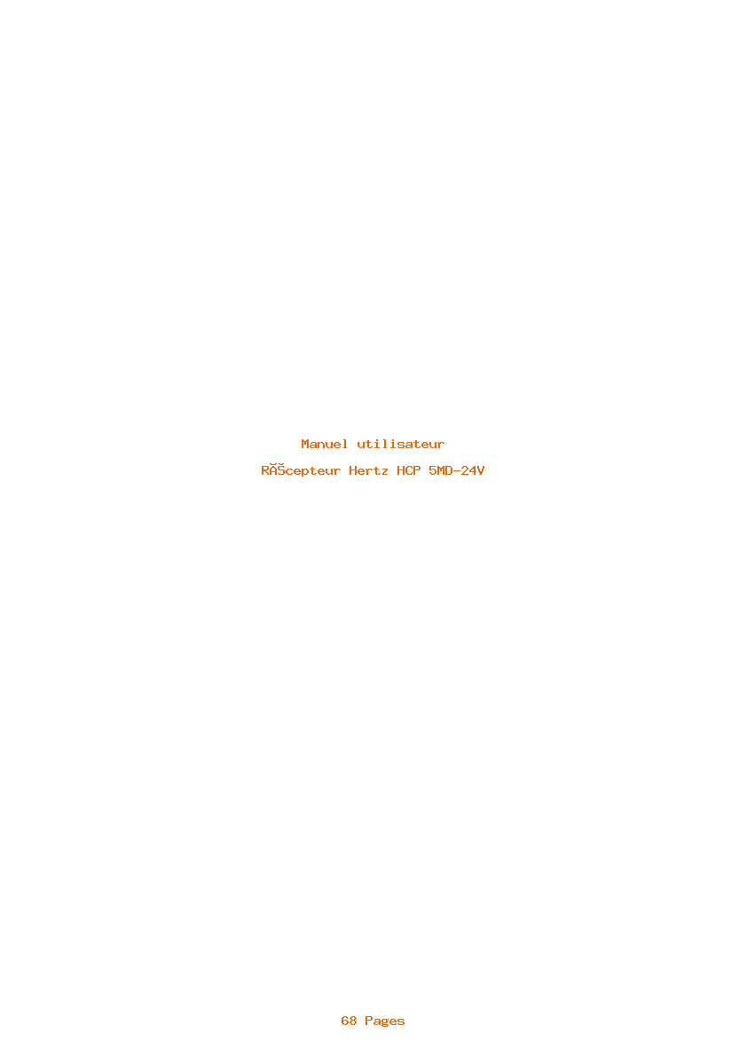 Page 1 de la notice Manuel utilisateur Hertz HCP 5MD-24V