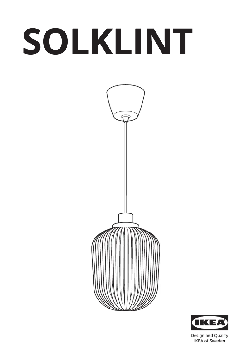 Page 1 de la notice Manuel utilisateur Ikea SOLKLINT 304.640.98