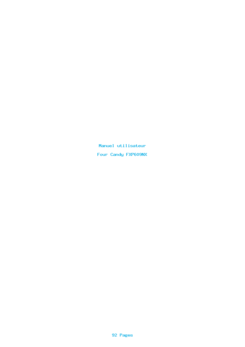 Page 1 de la notice Manuel utilisateur Candy FXP609NX