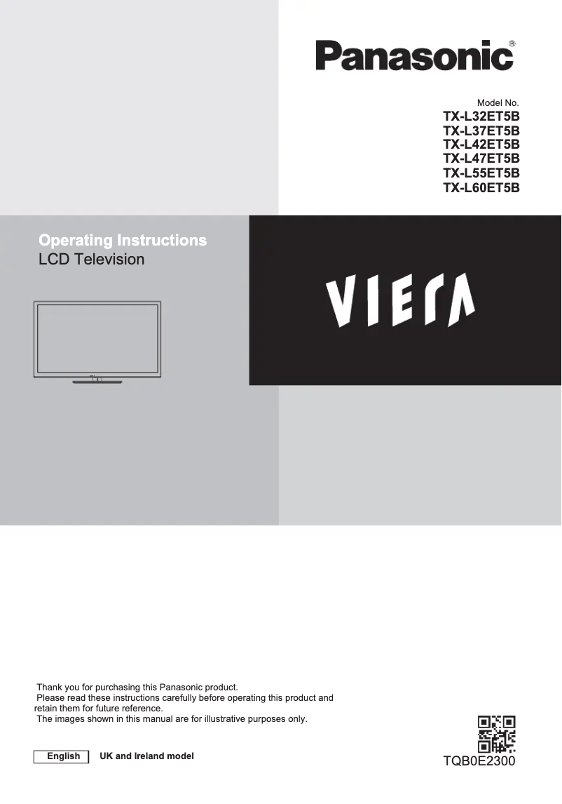 Page 1 of the manual User Manual Panasonic Viera TX-L60ET5