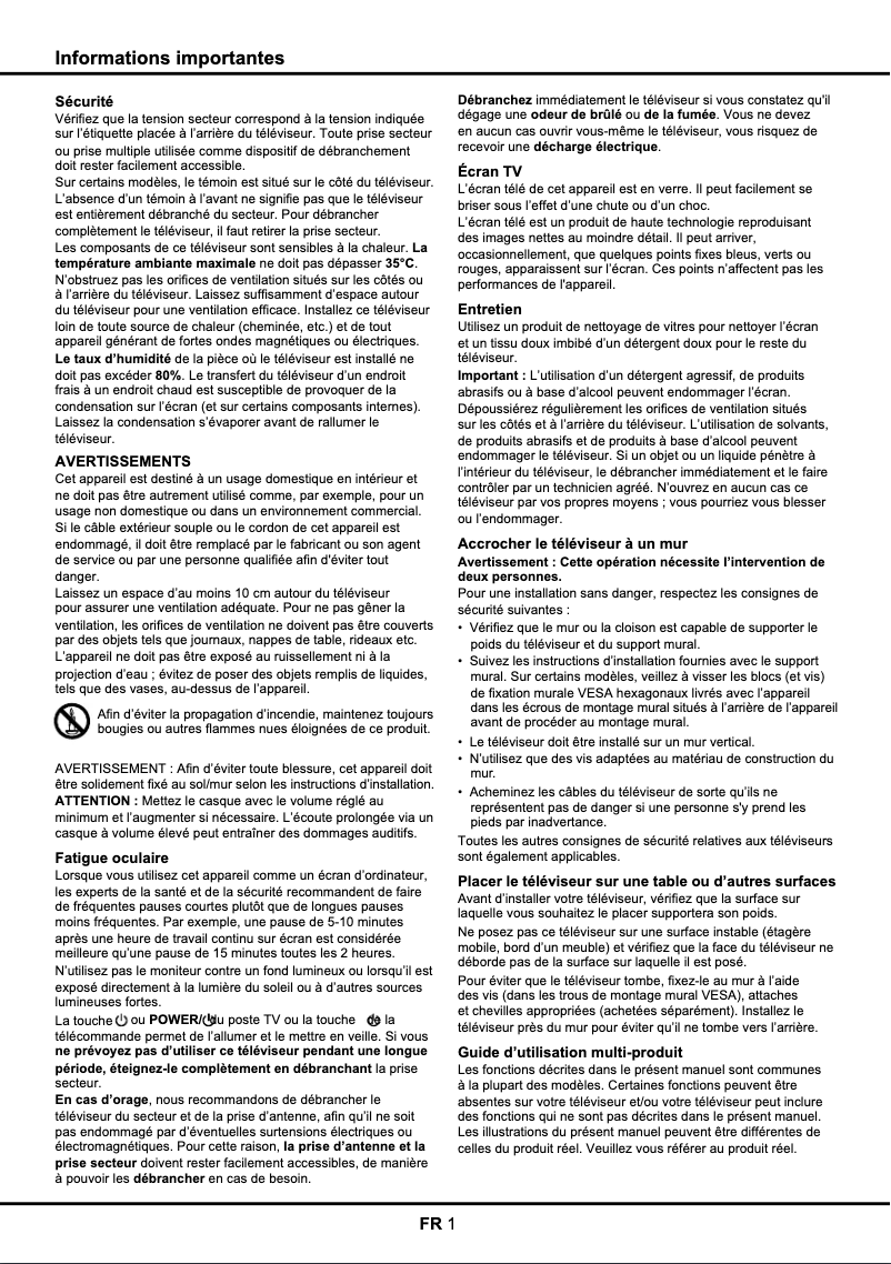 Page 1 de la notice Manuel utilisateur Thomson 24FW4323