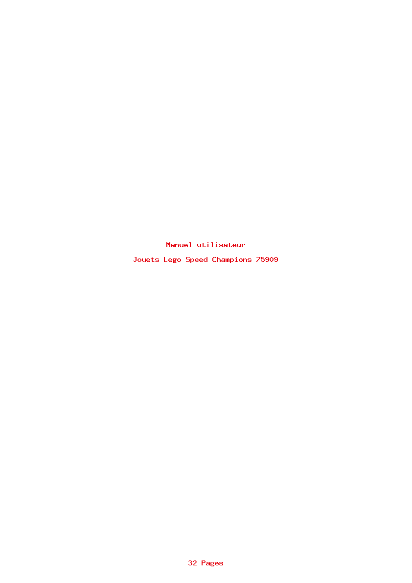 Page 1 de la notice Manuel utilisateur Lego Speed Champions 75909