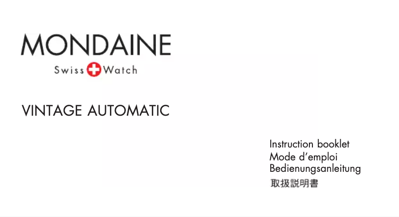 Page 1 de la notice Manuel utilisateur Mondaine Vintage GGM.D043
