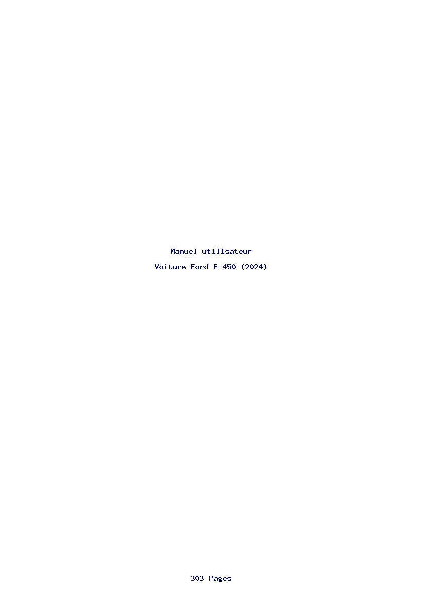 Page 1 de la notice Manuel utilisateur Ford E-450 (2024)