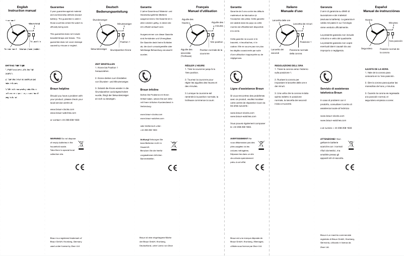 Page 1 de la notice Manuel utilisateur Braun BN0171G