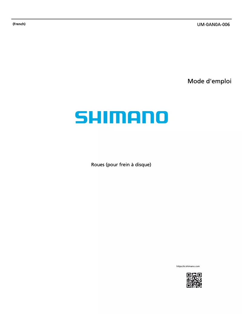 Page 1 de la notice Manuel utilisateur Shimano WH-R9270-C50-TL-R