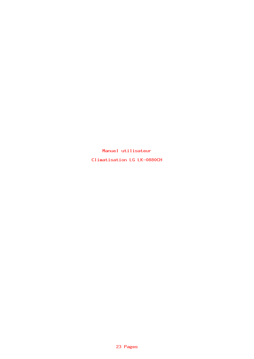 Page 1 de la notice Manuel utilisateur LG LK-0880CH