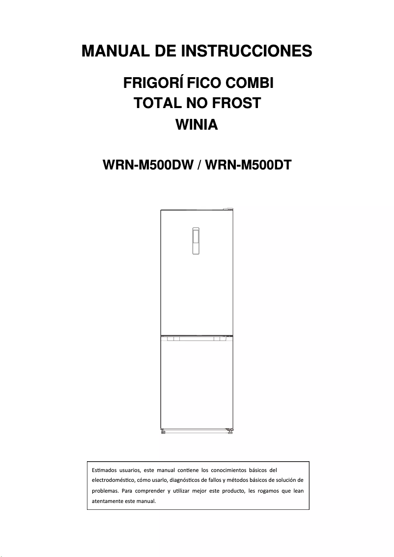 Page 1 de la notice Manuel utilisateur Winia WRN-M500DT