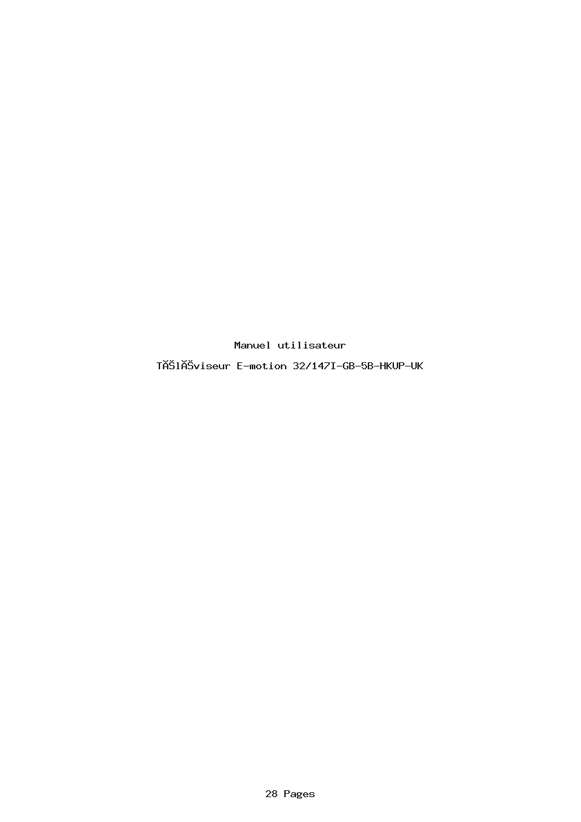 Page 1 de la notice Manuel utilisateur E-motion 32/147I-GB-5B-HKUP-UK