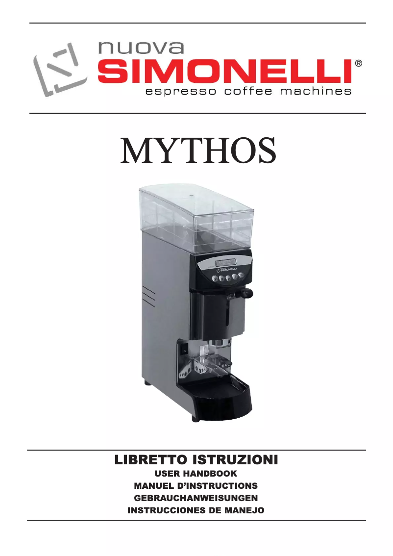 Página 1 del manual Manual de usuario Nuova Simonelli Mythos 1