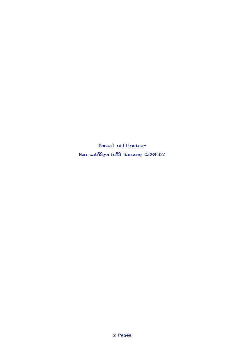Page 1 de la notice Manuel utilisateur Samsung CZ20F32Z