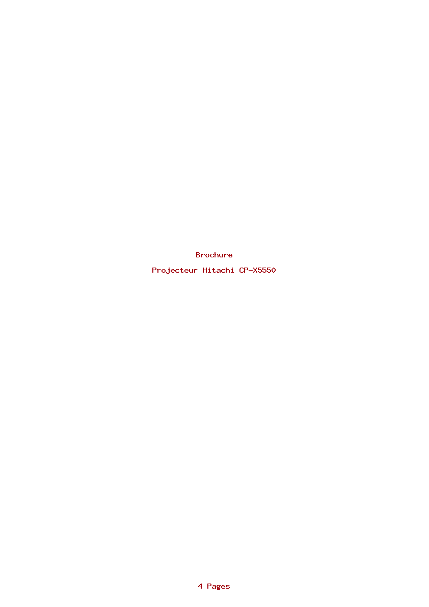 Page 1 de la notice Brochure Hitachi CP-X5550