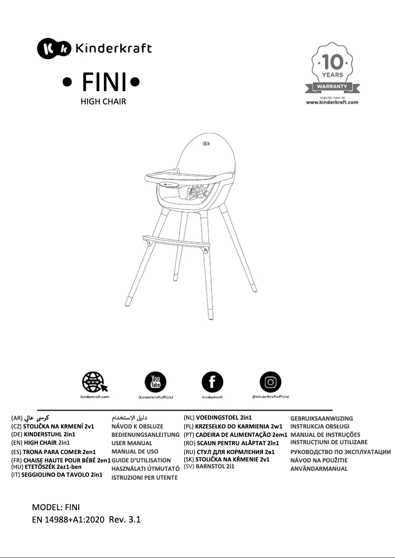 Página 1 del manual Manual de usuario Kinderkraft Fini