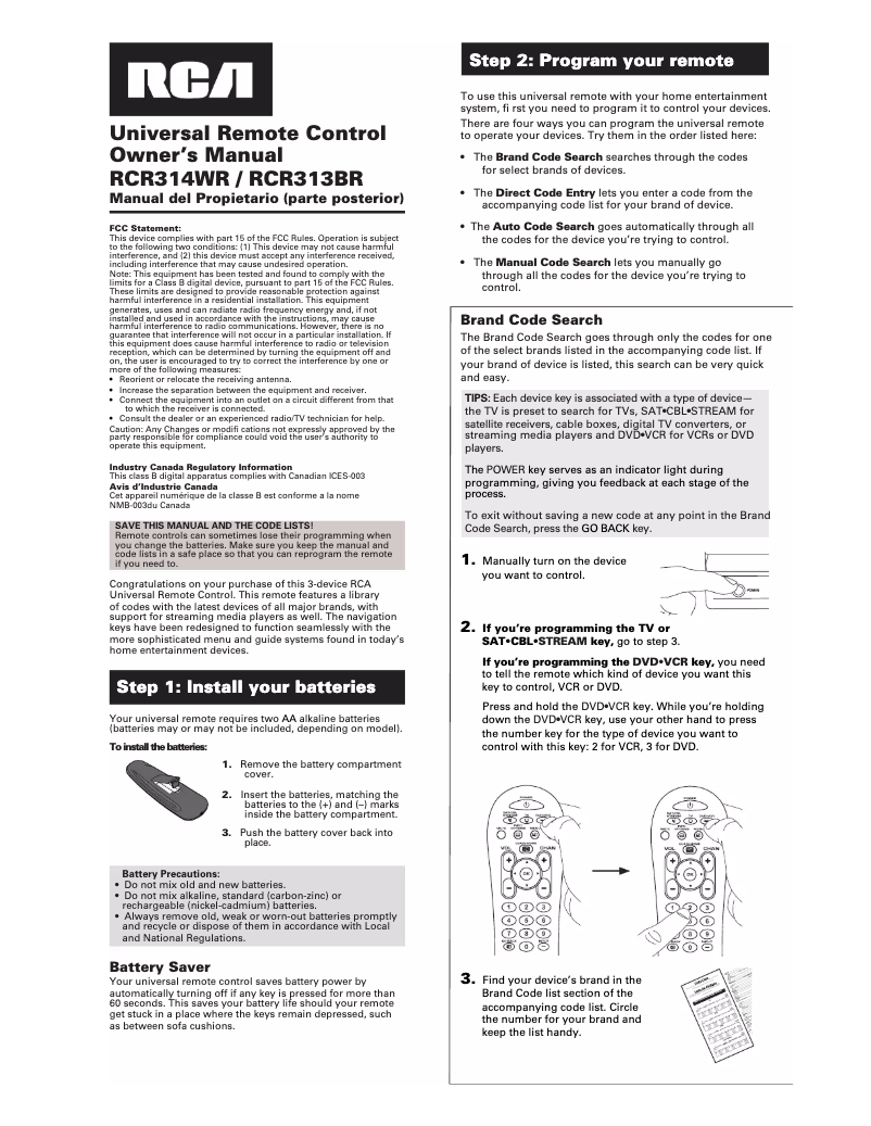 Page 1 of the manual User Manual RCA RCR313BZ