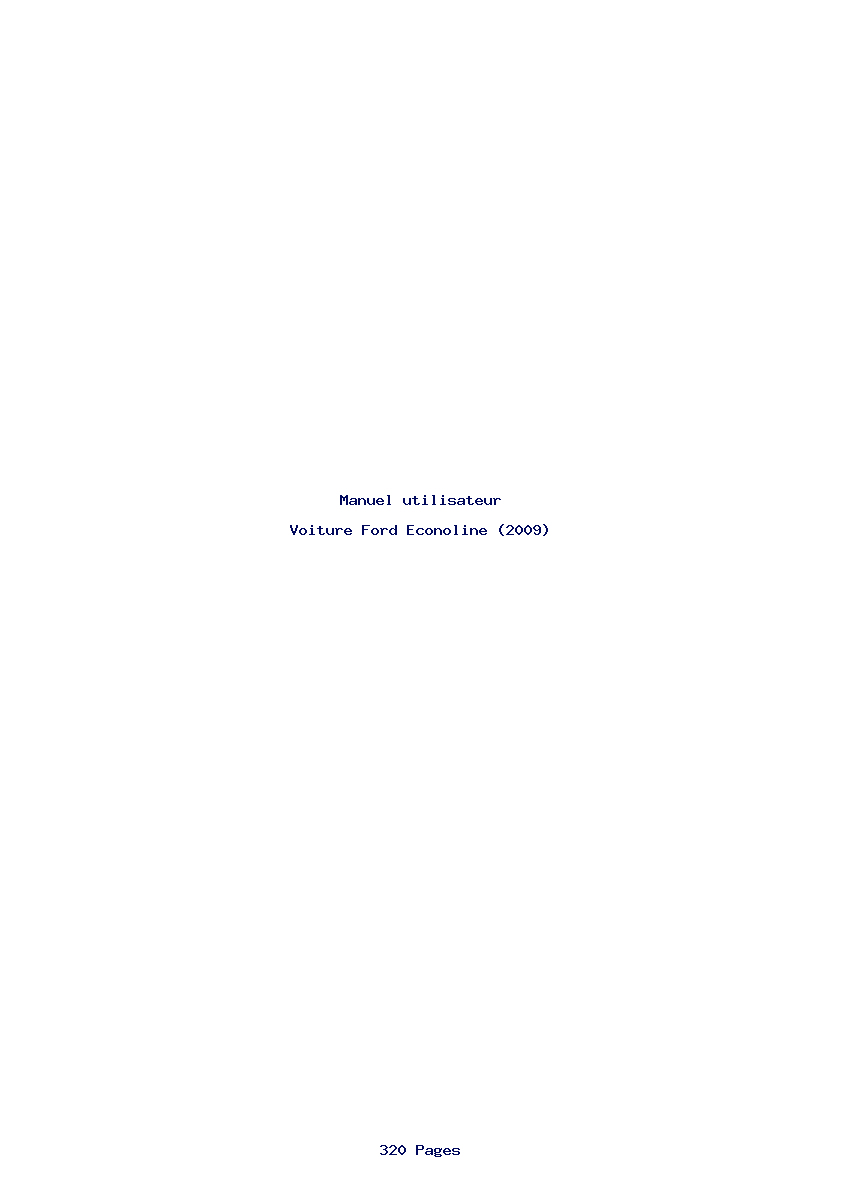 Page 1 de la notice Manuel utilisateur Ford Econoline (2009)
