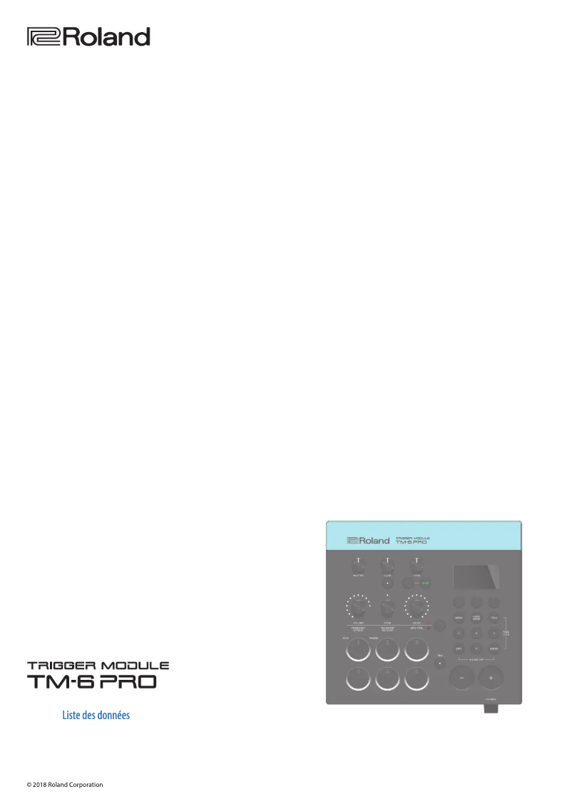 Page 1 de la notice Fiche technique Roland TM-6 Pro