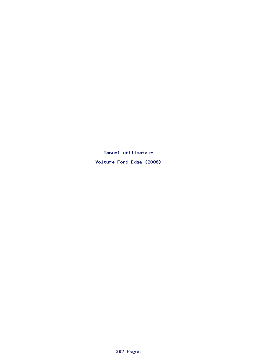 Page 1 de la notice Manuel utilisateur Ford Edge (2008)