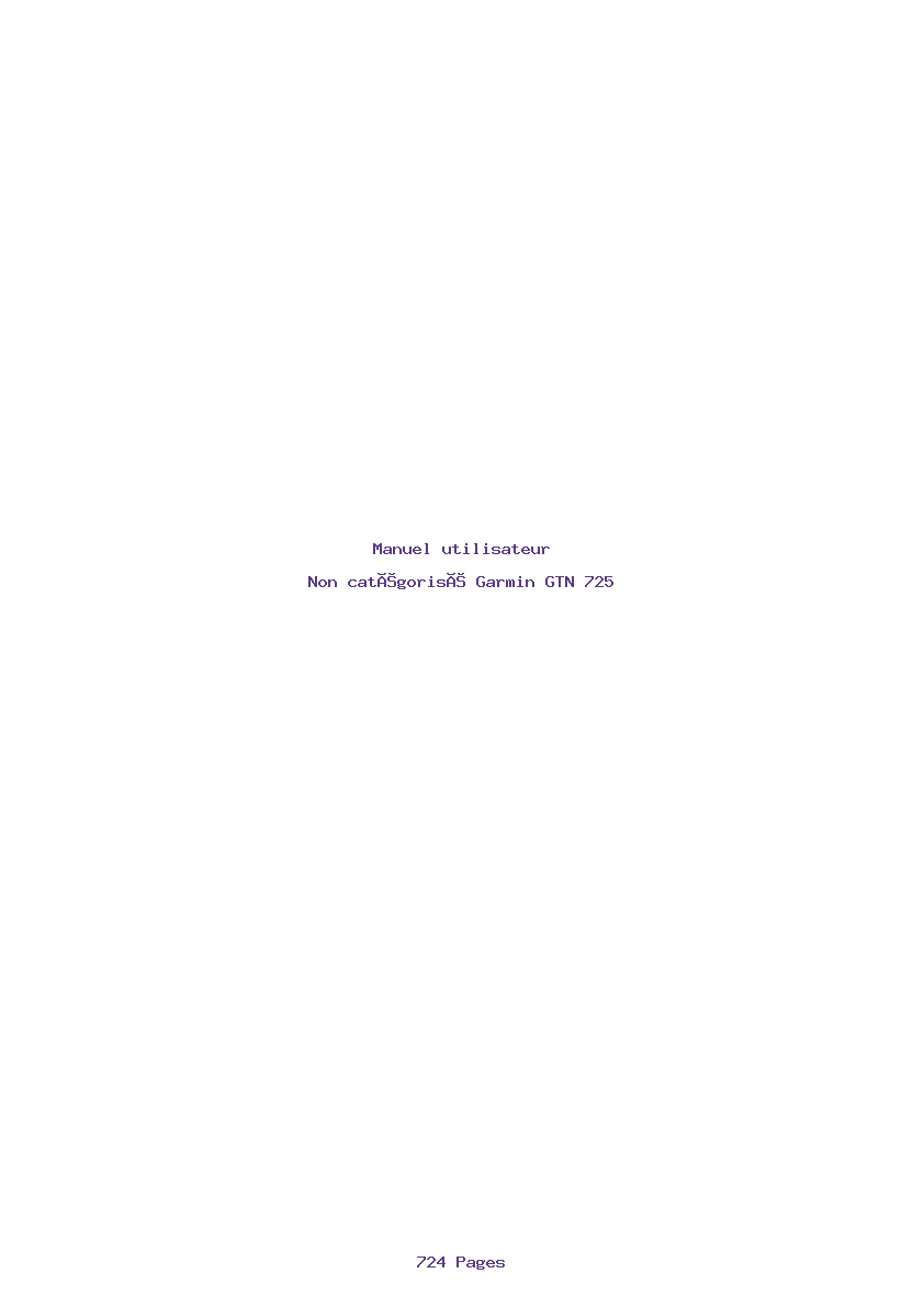 Page 1 de la notice Manuel utilisateur Garmin GTN 725