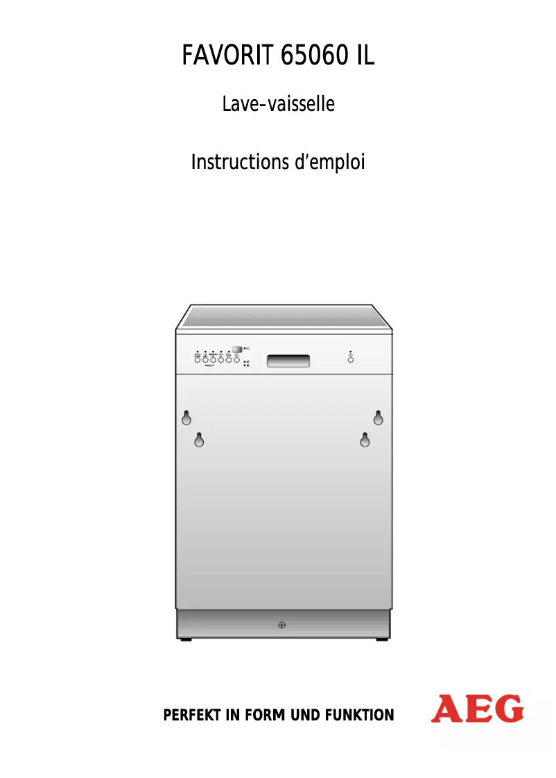 Page 1 de la notice Manuel utilisateur AEG F65060ILM