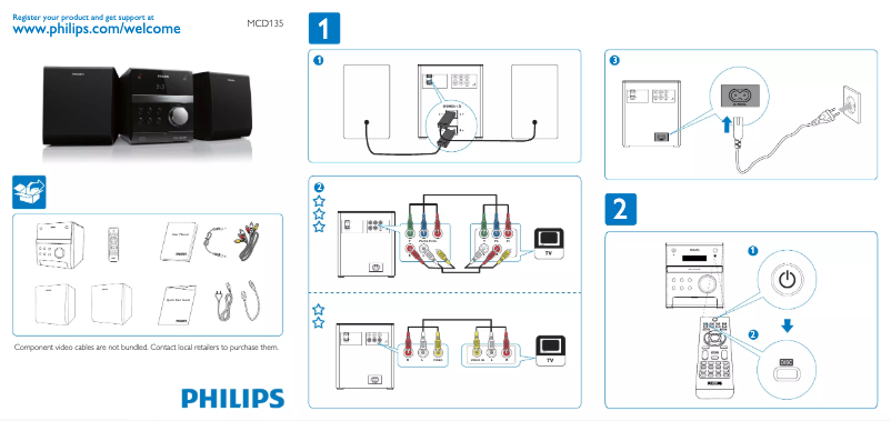 Página 1 del manual Guía de inicio rápido Philips MCD135