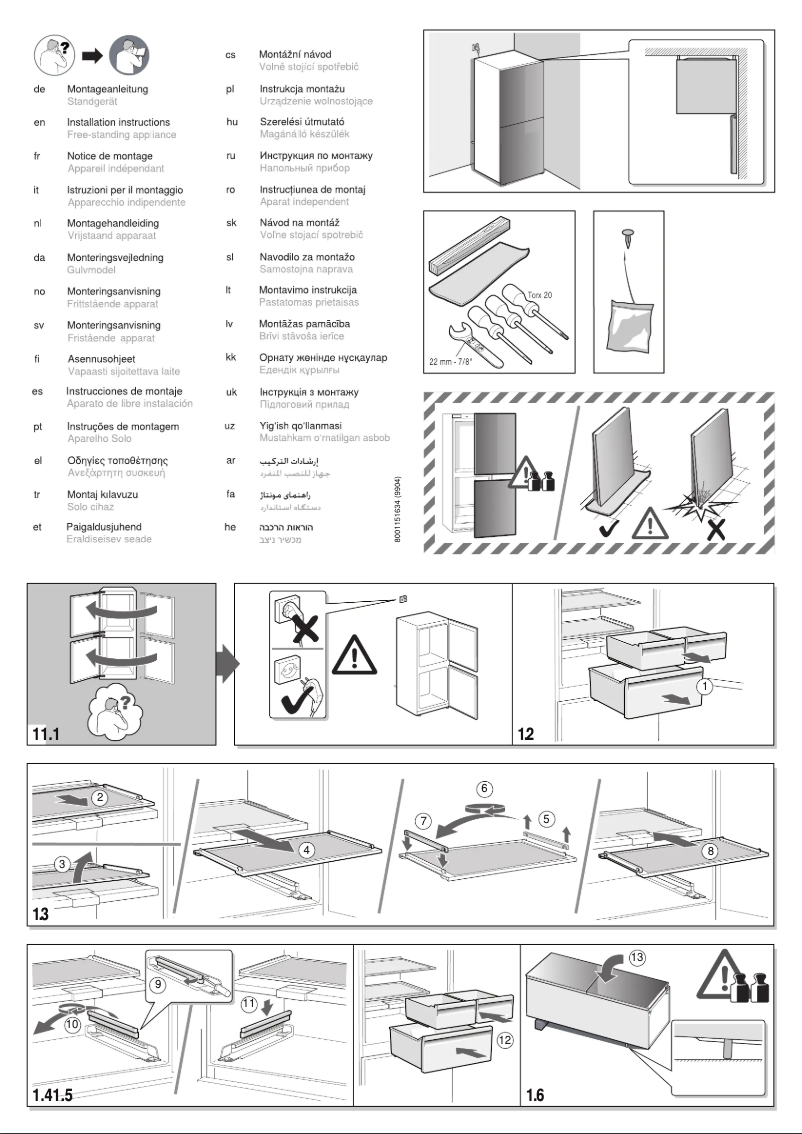 Page 1 of the manual Installation Guide Neff KG7493BD0