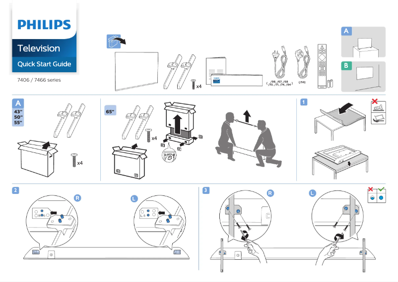 Página 1 del manual Guía de inicio rápido Philips 43PUT7466