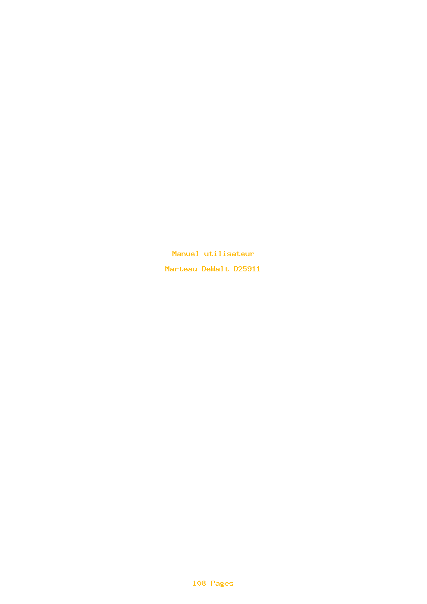 Page 1 de la notice Manuel utilisateur DeWalt D25911