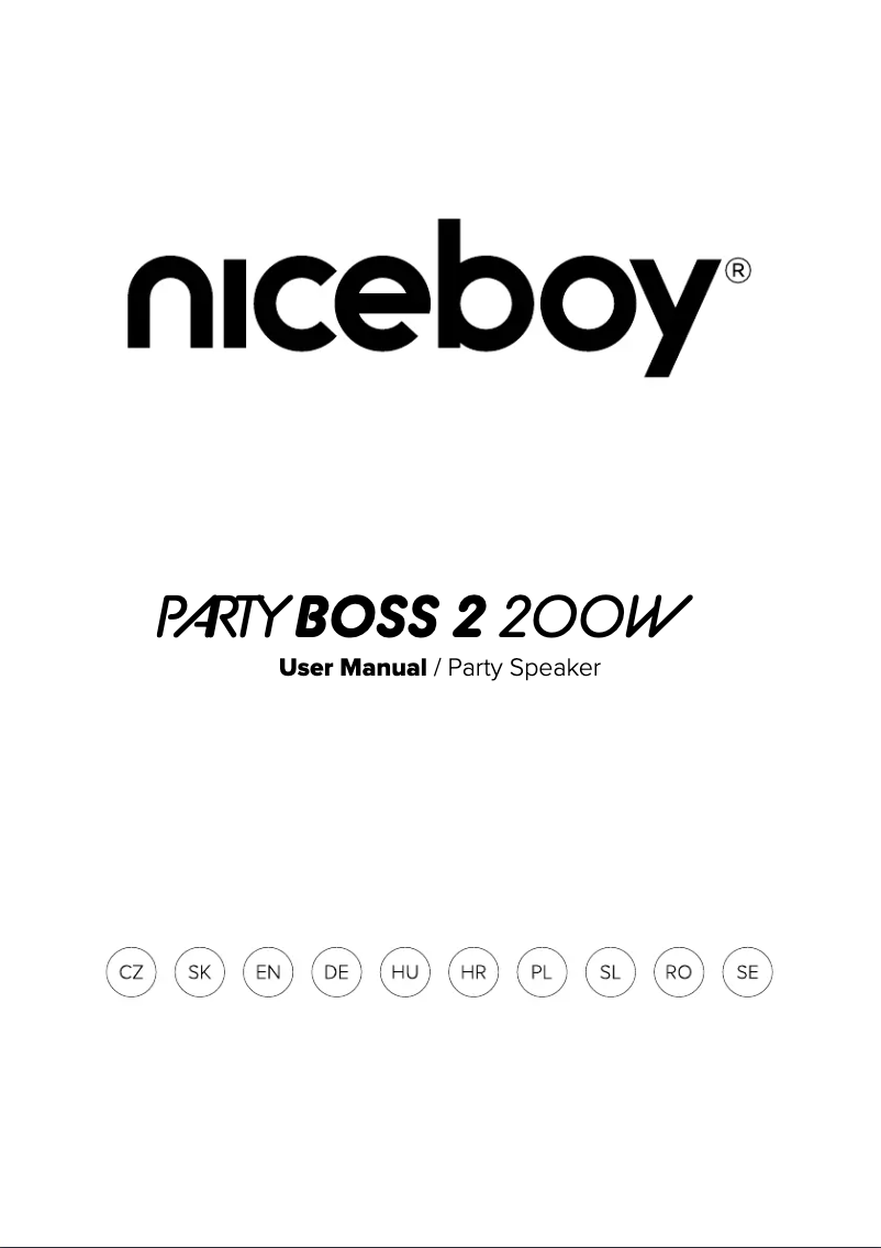 Page 1 de la notice Manuel utilisateur Niceboy PARTY Boss 2 200W