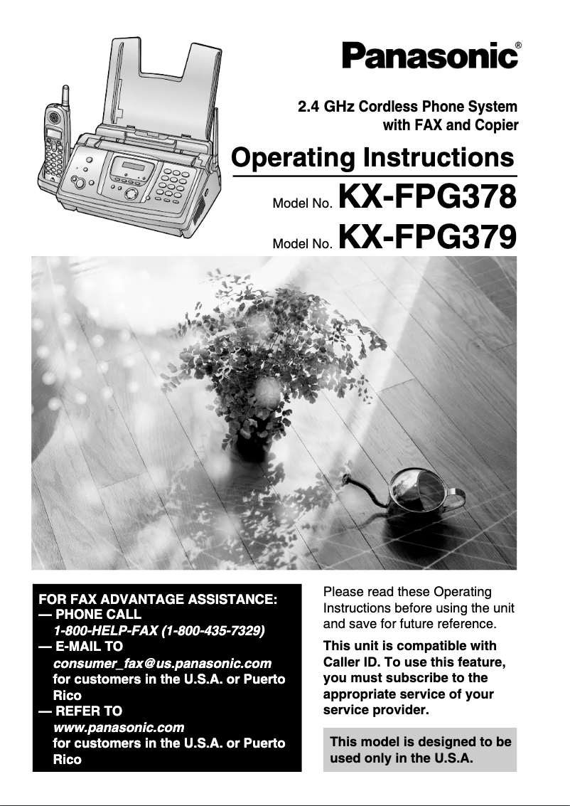 Page 1 de la notice Manuel utilisateur Panasonic KX-FPG379