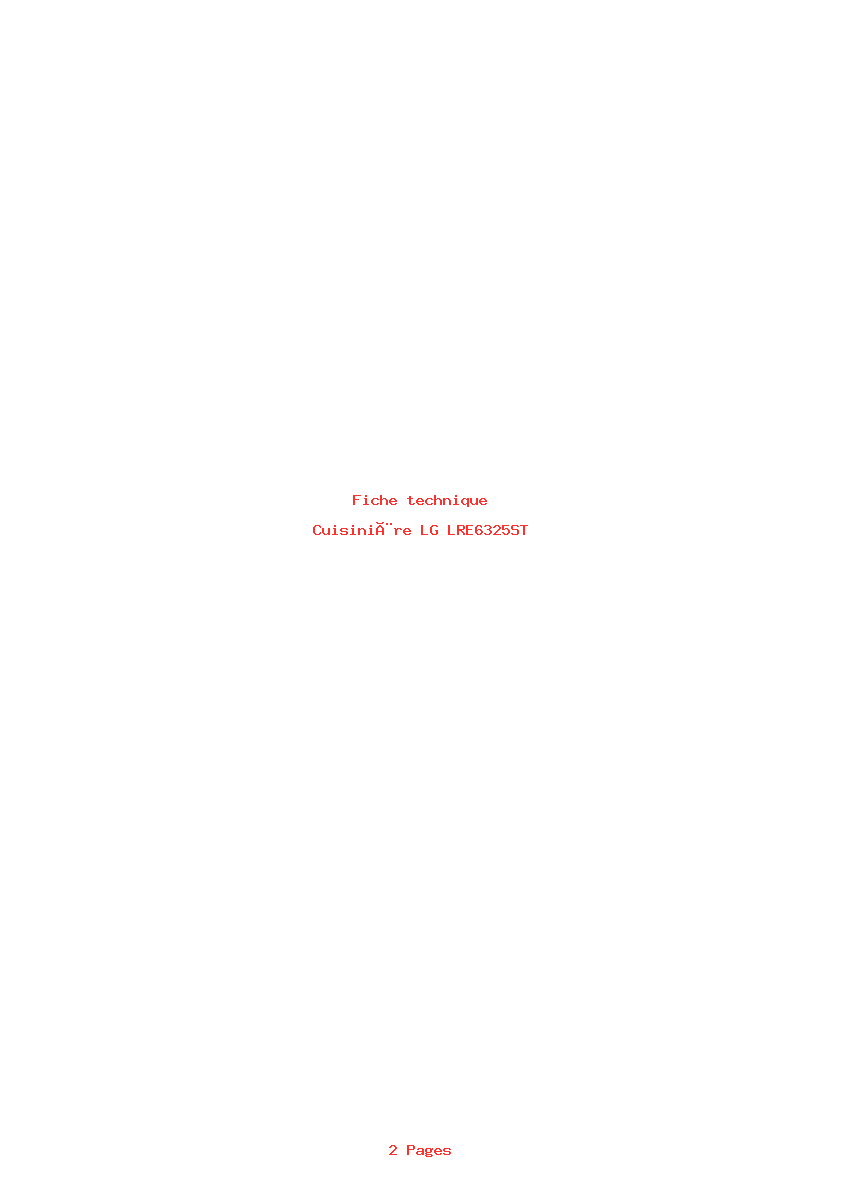 Image de la première page du manuel de l'appareil LRE6325ST