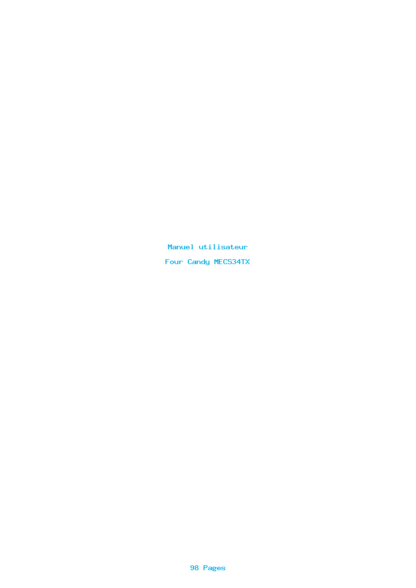 Page 1 de la notice Manuel utilisateur Candy MECS34TX
