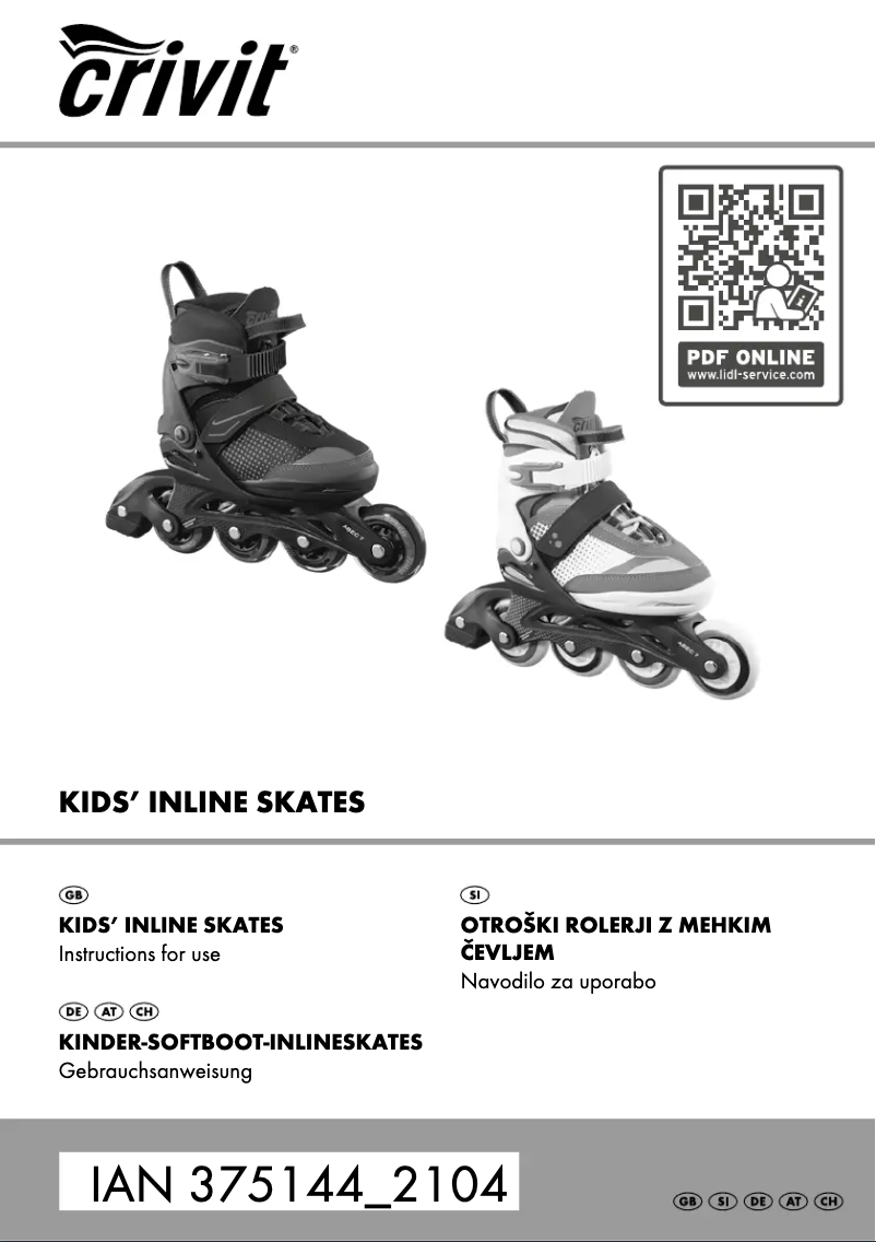 Page 1 de la notice Manuel utilisateur Crivit IAN 375144