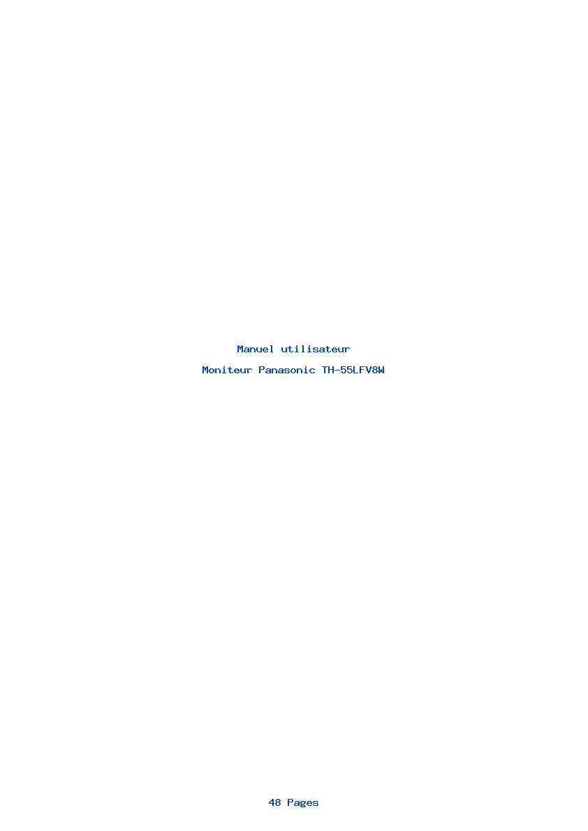 Page 1 de la notice Manuel utilisateur Panasonic TH-55LFV8W