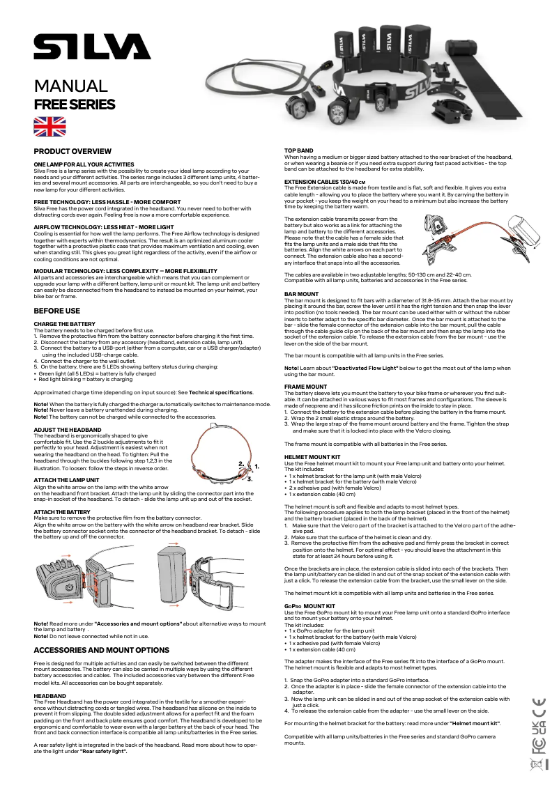 Page 1 de la notice Manuel utilisateur Silva Free 3000 M