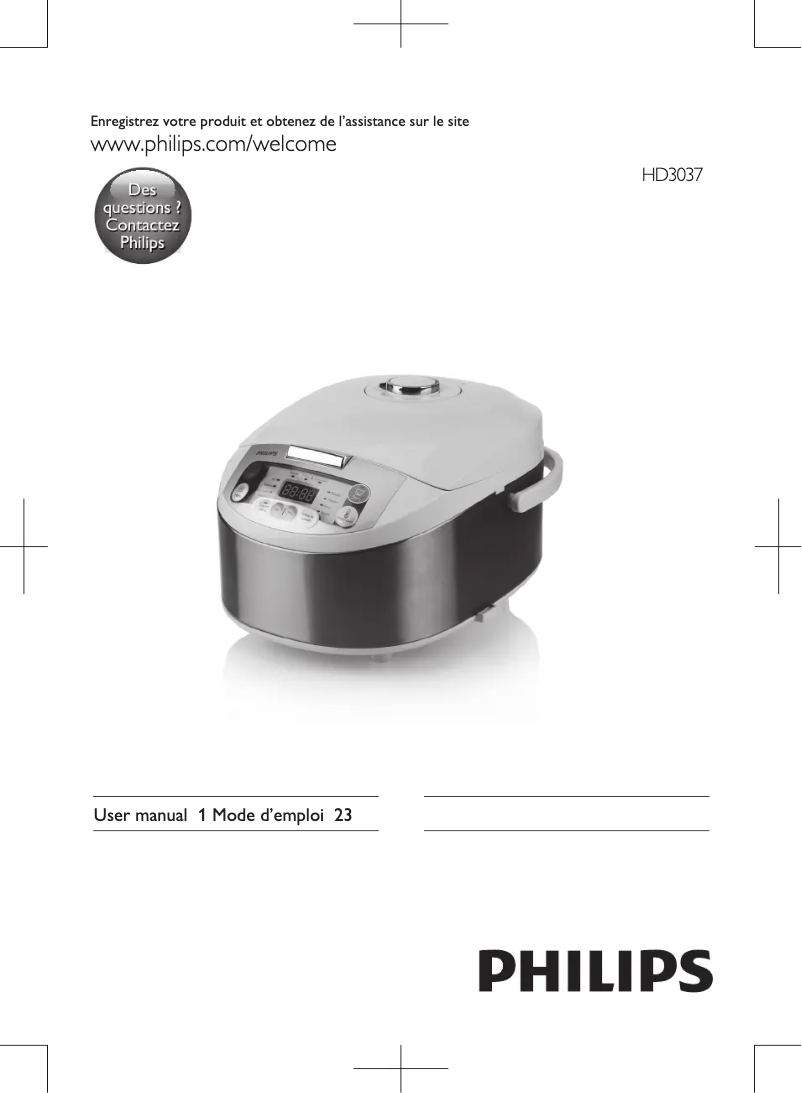 Page n°1 - Manuel utilisateur Philips Viva Collection HD3037