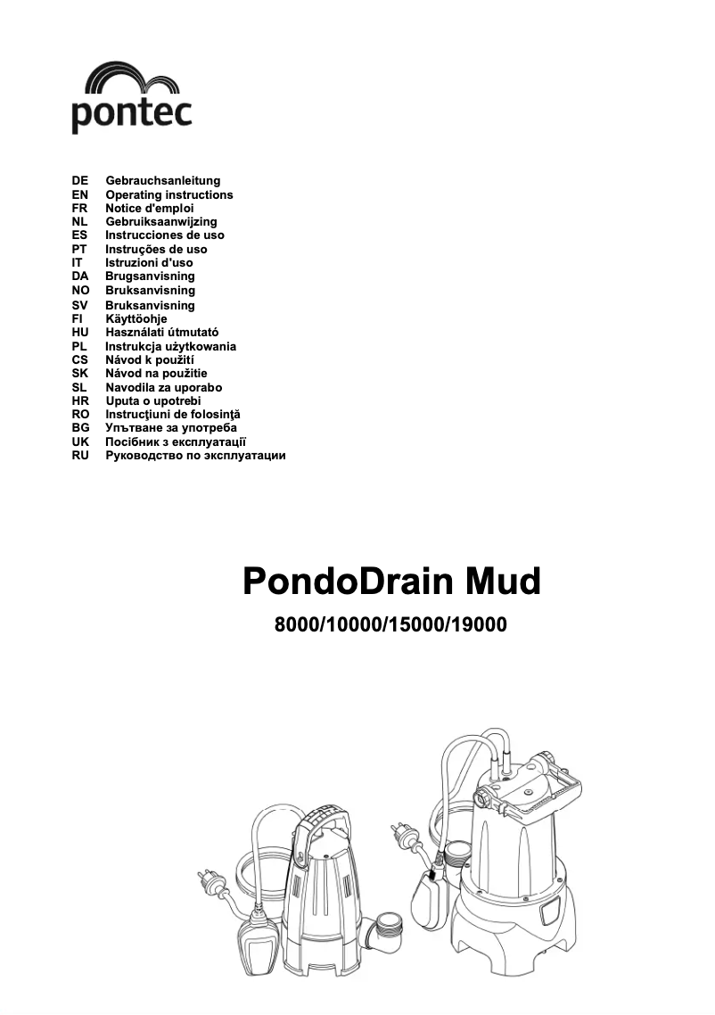 Página 1 del manual Manual de usuario Pontec PondoDrain Mud 15000