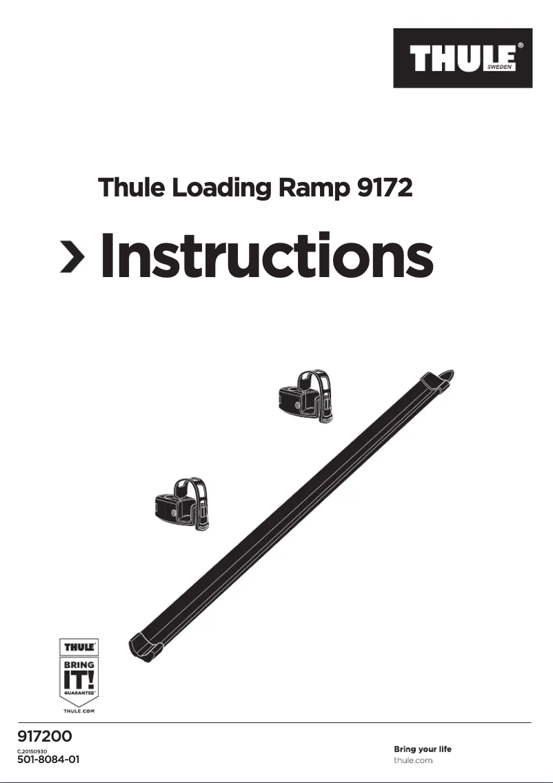 Page 1 de la notice Manuel utilisateur Thule Loading Ramp XT