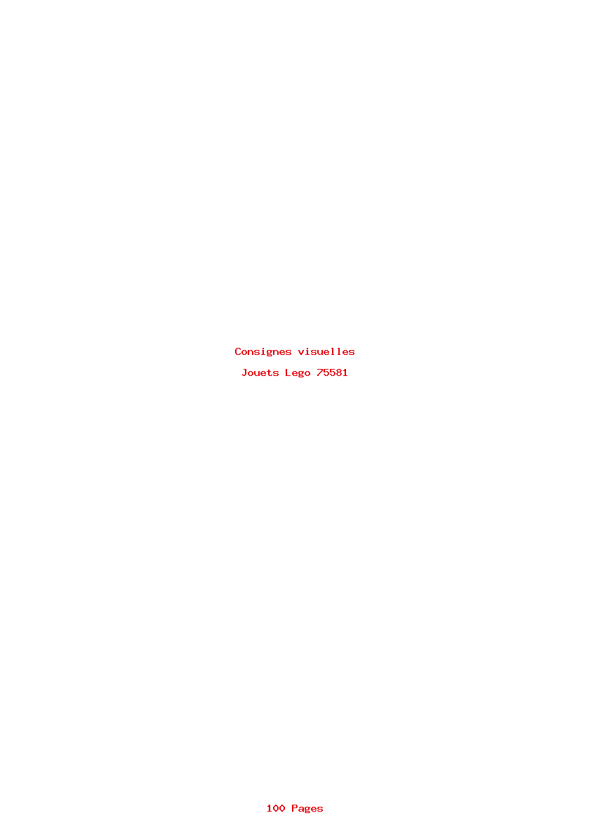 Page 1 de la notice Consignes visuelles Lego 75581