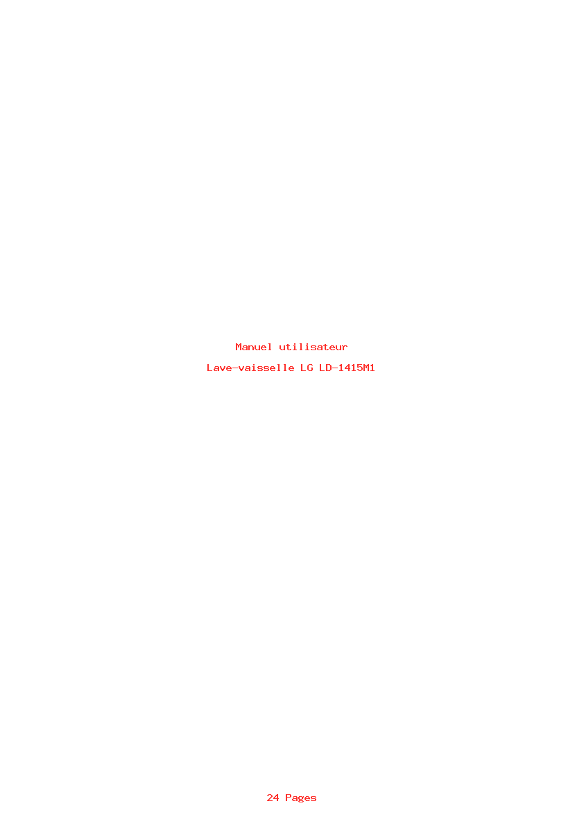 Page 1 de la notice Manuel utilisateur LG LD-1415M1