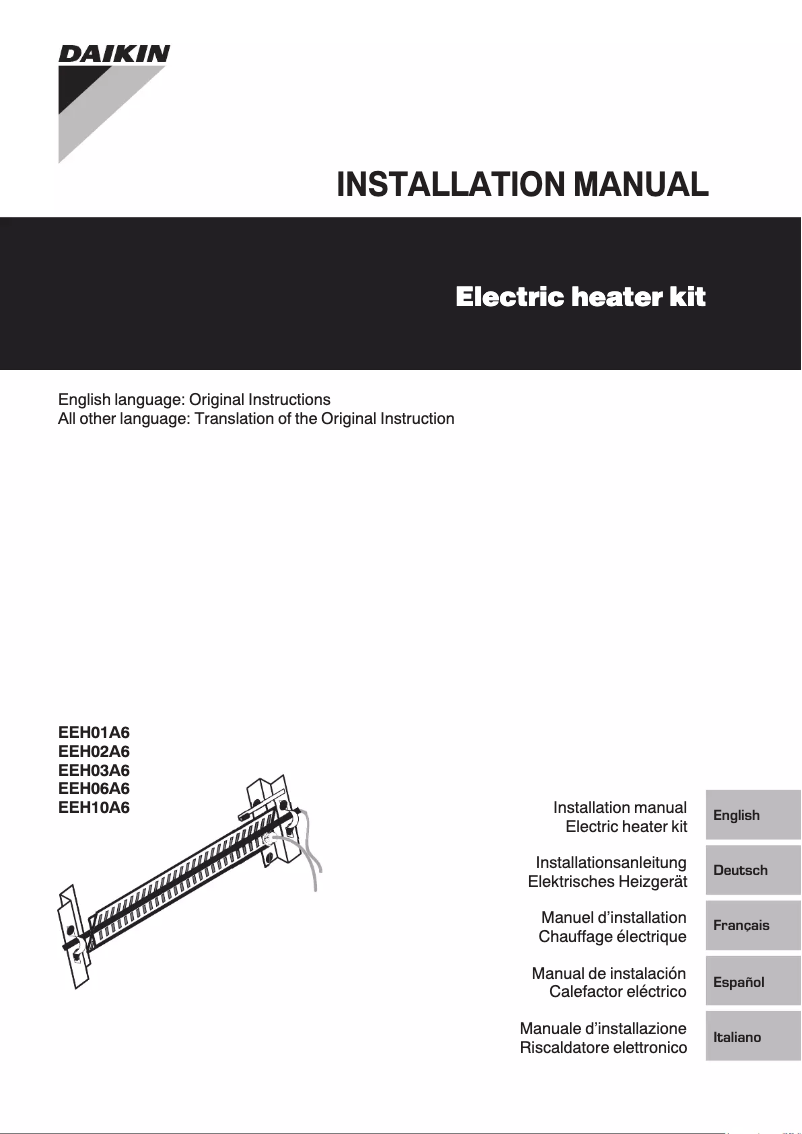Página 1 del manual Guía de instalación Daikin FWB04BATN6V3