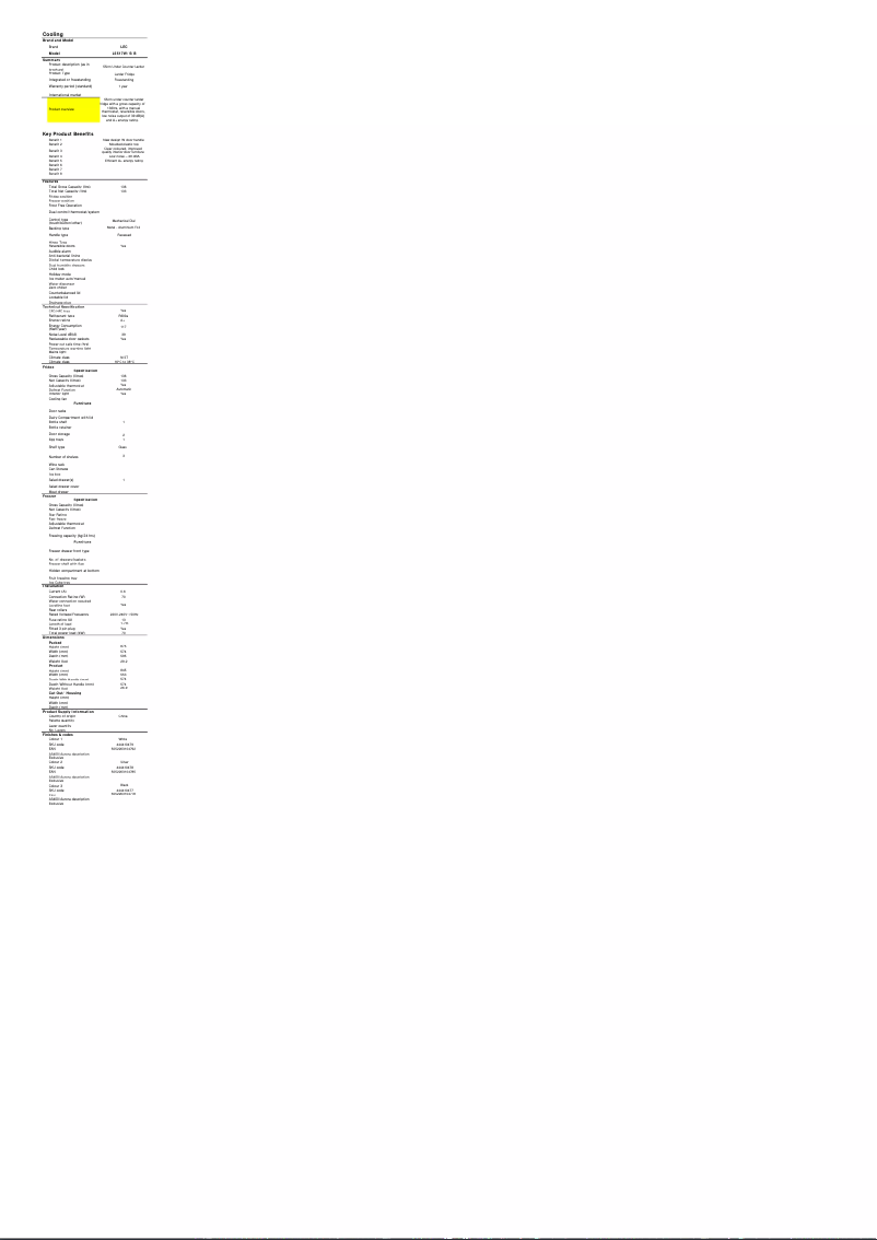 Page 1 de la notice Fiche technique LEC L5517