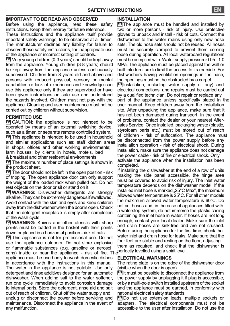 Page 1 de la notice Manuel utilisateur Whirlpool WUO 3T333 PF