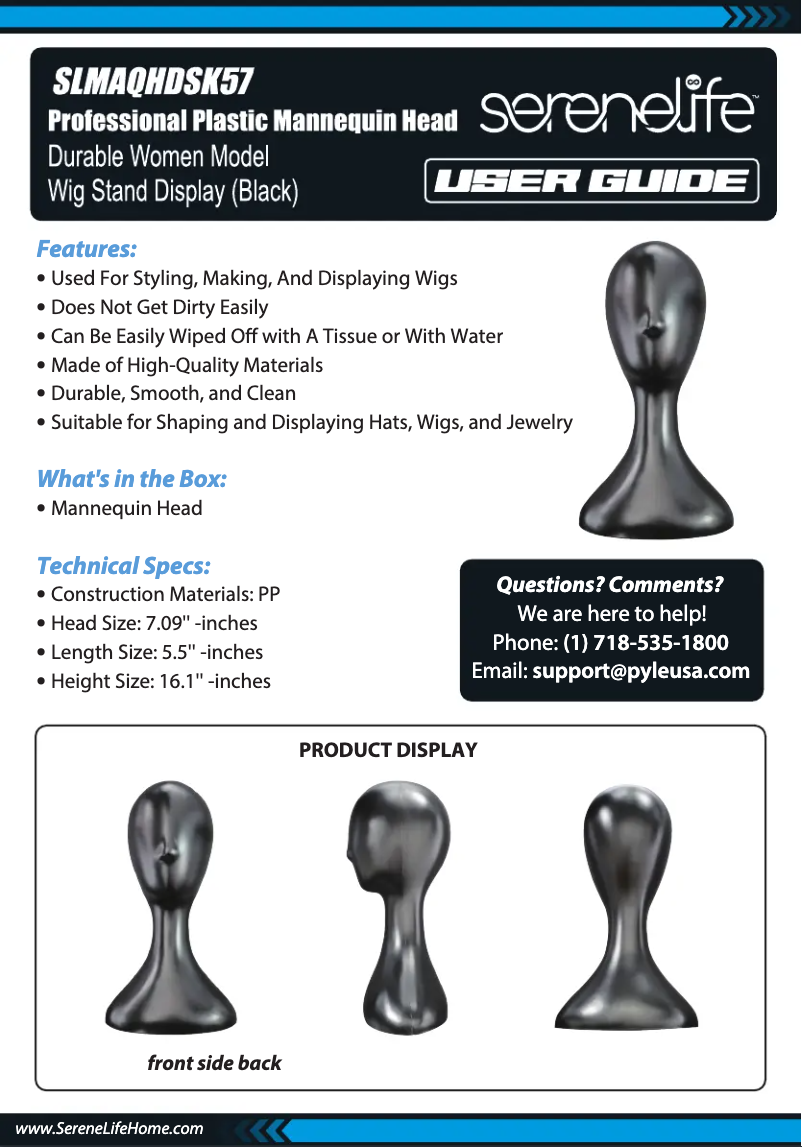 Page 1 de la notice Manuel utilisateur SereneLife SLMAQHDSK57