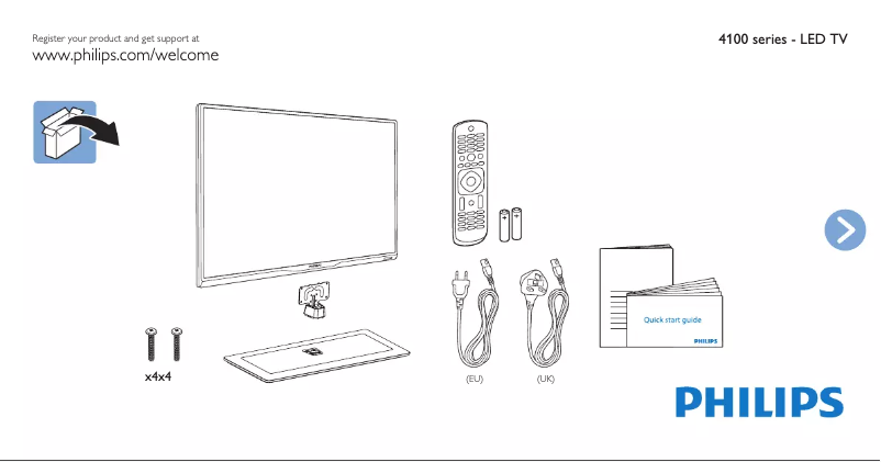 Página 1 del manual Guía de inicio rápido Philips 50PFH4109