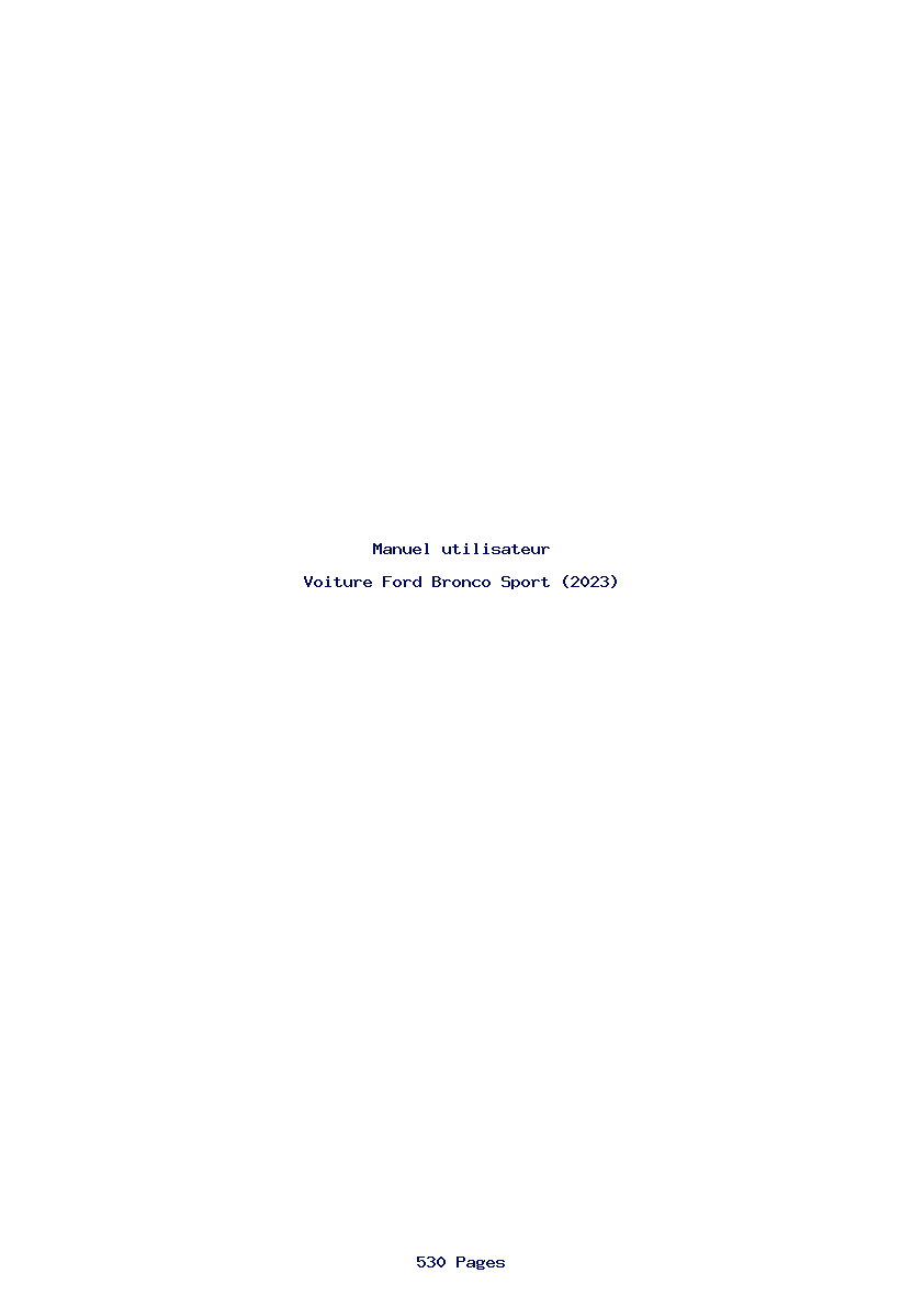 Page 1 de la notice Manuel utilisateur Ford Bronco Sport (2023)