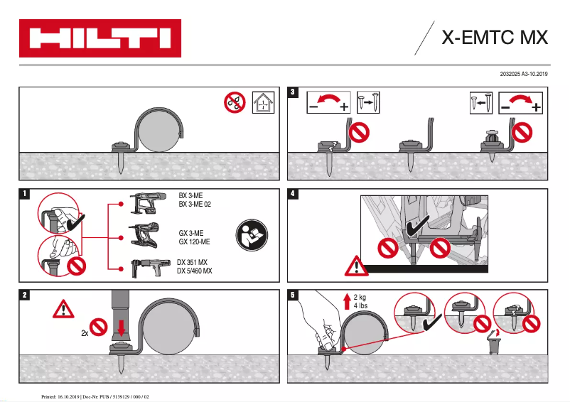 Page 1 de la notice Manuel utilisateur Hilti X-EMTC MX