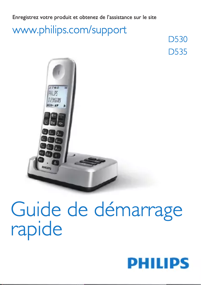 Page 1 of the manual Quick Start Guide Philips D535