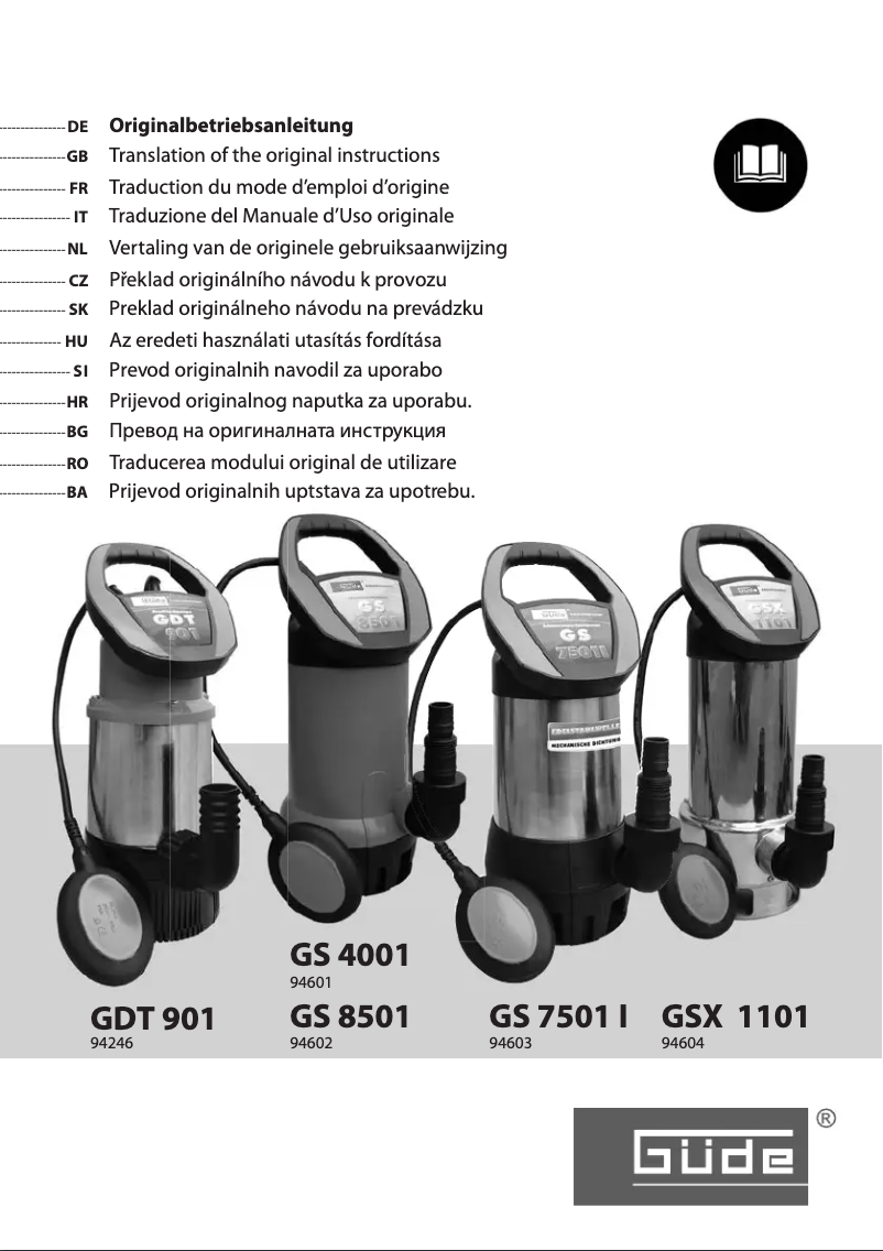 Page 1 de la notice Manuel utilisateur Güde GS 4001