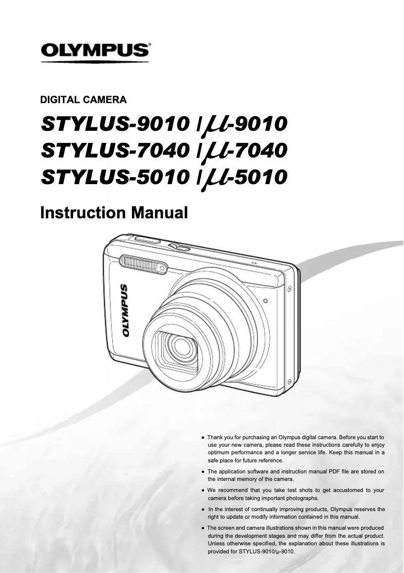 Page 1 de la notice Manuel utilisateur Olympus µ-5010