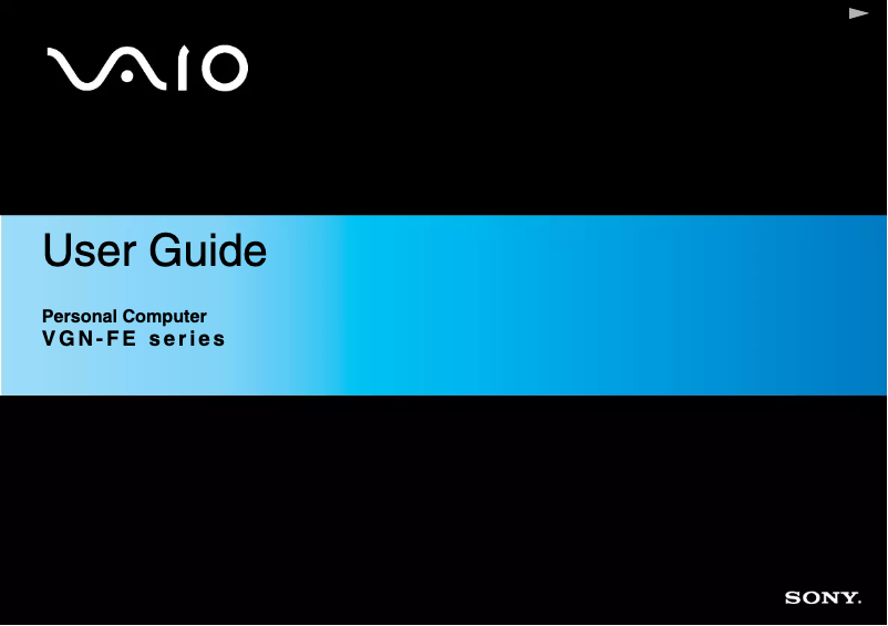 Página 1 del manual Manual de usuario Sony Vaio VGN-FE21M